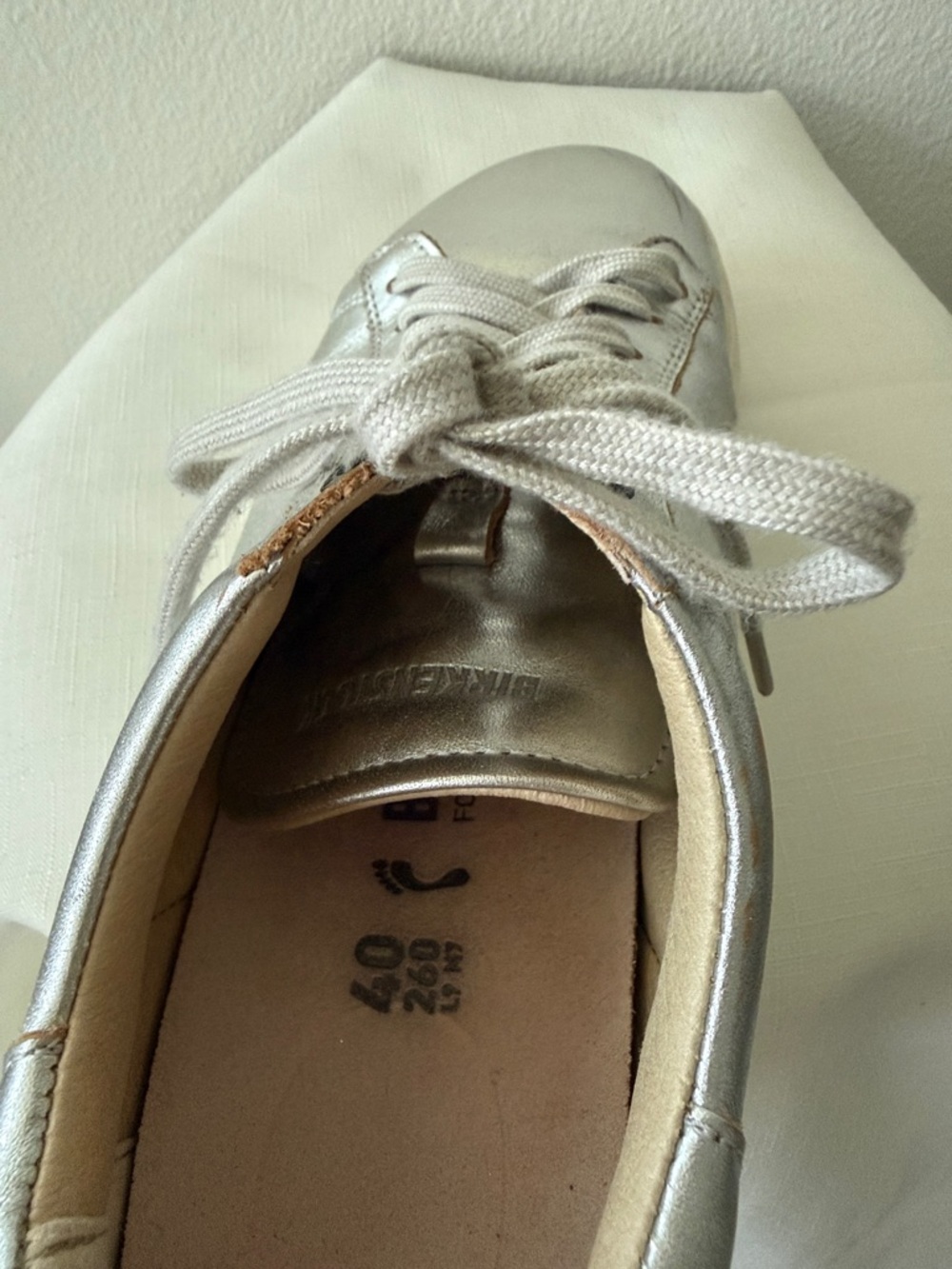 Birkenstock Metallic Silver Low-Top Sneakers size 8 - Picture 10 of 10